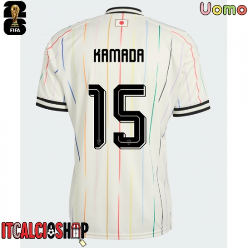 Giappone Daichi Kamada #15 Seconda Maglia Mondiali 2026 Manica Corta